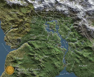 Terrain-Landkarte von Cyrodiil